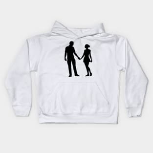 Eternal Embrace - Romantic Silhouette Couple Kids Hoodie